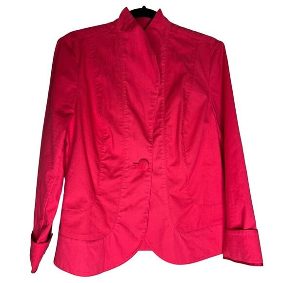 Coldwater Creek Cardigan Blazer Jacket Womens 10 Pink Barbiecore Transitional - Picture 1 of 4